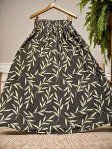 Steve Store Women's Fashion Viscose Fabric Skirt With Lining, Has Pocket And Slit On The Sides - cinza - 查看 1