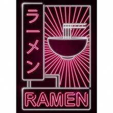 1pc Gift Neon Vintage Japanese Food Ramen Sushi Cat Posters And Prints Canvas Painting Wall Arts Kawaii Cuisine Room Home Shop Decor Optional Frame ,Wall Art With Frame - Multicolor - View 49