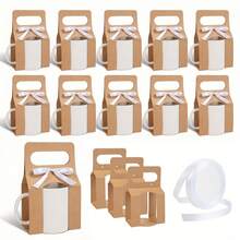 12 个马克杯盒（含 1 卷丝带）适用于礼品，11-12 盎司热升华马克杯礼品包装盒（带手柄设计），热升华马克杯包装礼品盒套装 - 彩色 - 查看 11