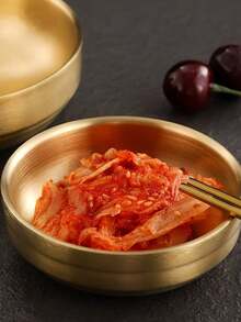 不锈钢金色蘸酱盘，双层不锈钢圆形酱汁盘，适用于汉堡、炸鸡、厨房餐具和餐饮配件、学校用品 - 金色 - 查看 5