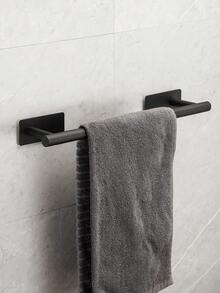 1 pieza Toallero autoadhesivo, Barra de toallas de acero inoxidable, Estante colgante de pared, Toallero resistente a la oxidación, Accesorios de baño