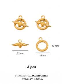3 Stücke/Set Edelstahl Toggle OT Verschlüsse, Haken Schnallen Verbinder, Silber und Gold für Armband, Halsketten Herstellung, Herz, rund und andere Formen, 18 Karat Gold Schmuck, Accessoires, Halsketten Verlängerung, Schmuckherstellung, Armband Werkzeug, Kleinigkeiten, Anhänger für Schmuckherstellung, Bastelzubehör, Halsketten Verlängerung, Armband Verlängerung, Anhänger für Schmuckherstellung, Schmuck Zubehör & Komponenten, Schmuckherstellung Verschlüsse & Haken