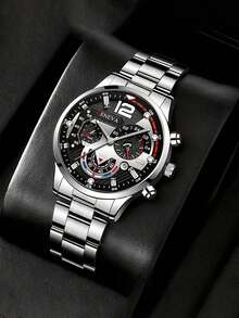 4pcs/Set Quartz Watches For Men - Round Dial, Stainless Steel & Faux Leather Strap, Black & Brown Options, Suitable For Birthday, Eid, Christmas, Valentine's Day Gifts For Friends & Family, Eid Gift | Fashion Watch Set | Quartz Movement