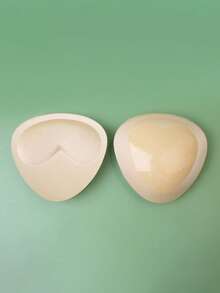 2pcs Washable Bra Cup Inserts For Bikini Tops Bra Cup Inserts, Sports Cup Inserts Push-Ups Breathable, Removable For Women, Heart-Shaped Breast Pads Self-Adhesive Chest Pads For Women Bikini Swimsuits Push-Ups Thickened Breathable Sponge Bra Insert Pads - Multicolor - View 8