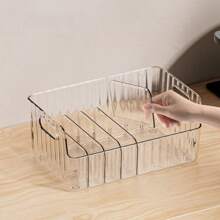 1pc 6-Compartments Detachable Spice Rack, Large Capacity Kitchen Condiment Storage Box, Suitable For Fridge, Cabinet, Countertop Seasoning Organization