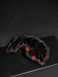 1 件男女通用蒸汽朋克风格几何图案复古休闲波西米亚宫廷风格派对可爱街头优雅眼镜，适合所有季节，欧美个性派对，舞台表演名人眼镜，哥特式小众前卫时尚休闲 Ins 黑蛇