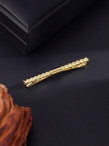 1 pieza Presilla para cuello de camisa metálica minimalista de moda, Sujetador de corbata, Broche de cadena espiral de una sola pieza - collarín - Ver 19