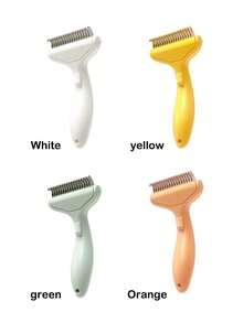 易于清洁的宠物刷，自清洁滑动梳子 - 舒适握感，一键平滑，符合人体工程学的宠物美容刷，适用于狗和猫，非常适合梳理和平滑，适用于猫和狗 - 彩色 - 查看 10