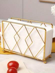 Tissue Holder - Nordic Style Metal Tissue Holder, Suitable For Cafes, Hotels, Restaurants, Desktop Organizer, Desktop Decorative Napkin Holder, Tissue Storage Container - Multicolor - View 3