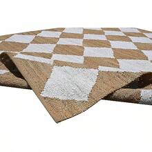 Natural 2x6 Indoor Hand Woven Fiber Jute Diamond Runner Rug Natural- 2'6" X 6' - 2'6"x6'(Rectangular) - View 6