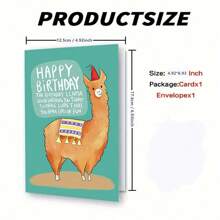 1Pc Funny Llama Birthday Card For Friend, Hilarious Birthday Card For Women Men, The Birthday Llama Will Be Watching You Today... School Supplies,Back To School