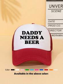 1 件男女通用“DADDY NEEDS A BEER”印花网眼卡车司机帽棒球帽太阳帽，适合休闲、户外、旅行、徒步旅行、海滩 - 彩色 - 查看 7