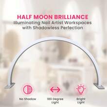 مصباح أظافر LED قطعة واحدة، طاولة LED بطول 40 سم، نصف هلالي للمكتب، مع شريط لاصق ثابت، قابس USB، مصباح أظافر لإضاءة الطرافة المكتبية والتطريز والجمال في صالون التجميل