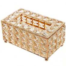 1pc Crystal Tissue Box, Elegant Home Decor Gift For Living Room, Office, Coffee Shop, Hotel, 1pc Brush Holder Pen Organizer Box