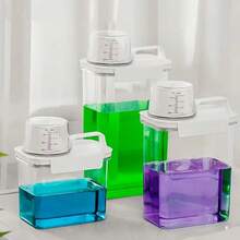 1 Pc Laundry Detergent, Transparent & Minimalist Design, With Dispenser Bottle & Measuring Cup