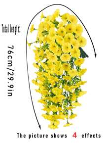 2pcs/4pcs Artificial Hanging Flowers, Yellow Eucalyptus Leaves Hanging Greenery Decorations, Suitable For Autumn, Garden Decorations, Outdoor Artificial Hanging Flowers, Home Office, Floral Theme, Perfect For Valentine's Day, Thanksgiving, Home Decoration,Fake Plants