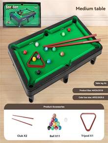 Mesa de billar en miniatura para interiores, juego de mesa de billar para niños y niñas, juguete de entretenimiento familiar (estilo de mesa aleatorio) - Multicolor - Ver 6