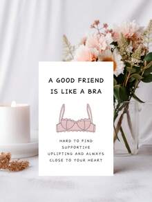 1 cartão de aniversário engraçado para mulheres, amigas, irmãs, cartão de amizade "Uma boa amiga é como um sutiã" para madrinhas - multicolorido - Ver 4