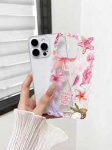 TPU海洋元素花卉手机壳，手工编织波浪边高端TPU花卉海龟彩绘防震手机壳，配手工串珠手链配件，兼容 16/11/16 Pro/16 Plus/16 Pro Max/16 e/15 Pro Max/13/14/12/XS/XR/7G/8 PXR/7/8，防水防摔防刮，生日礼物 - 彩色 - 查看 4