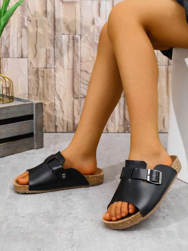 Flat Soft Cork Sandals Unisex Summer Beach Slippers, Strap Outdoor Casual Flip Flops