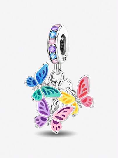 1 pieza Serie de pulseras con cuentas con diseño de mariposa, adecuado para hacer pulseras, brazaletes DIY y decoración de accesorios diarios, apropiado para que las niñas lo usen