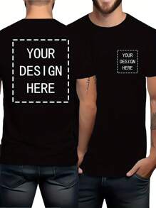 Customized Boyfriend Style Men's Loose Breathable Lightweight Comfortable T-Shirt, Men's T-Shirt, Shirt, Spring/Summer, Casual, Loose, Vacation, Outdoor, Holiday, Spring/Summer, Photo Customization, Custom Graphics, Can Use Your Own Photo/Logo, Suitable For Couples, Pranks, Surprise Gifts, Boyfriend Style Men's Sportswear, Boyfriend Style Men's Basic/Streetwear Ideal Gift, Suitable For Boyfriend, Family, Friend Birthday