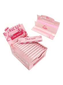 6/12/24 pedaços de papel cartão para cigarro, papel pré-enrolado rosa de 110 mm, 32 folhas por livro, acessórios para papel em rolo feitos à mão, papel em rolo ultrafino de queima lenta com pontas pontiagudas, adequado para presentes de Natal, presentes de Halloween, presentes de Dia dos Namorados, presentes de Dia das Mães, presentes de Ano Novo, artigos para festas e feriados, fácil de transportar