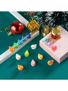 20/30/60 pièces Mini canard en résine coloré. Décorations pour terrarium de jardin féerique, aquarium, plantes en pot DIY, slime et artisanat. Charmes pour fête et cadeau (aléatoire)