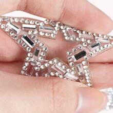 4pcs Hollow Star Rhinestones Patches, Shiny Crystal Sticker Appliques For Garment Repair, Jeans, Bags, Hats, DIY, Peel And Stick