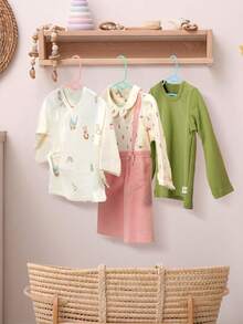 20 件儿童塑料衣架 - 儿童衣服和婴儿衣服衣架 - 育儿室收纳架 - 彩色混合 - 彩色 - 查看 7