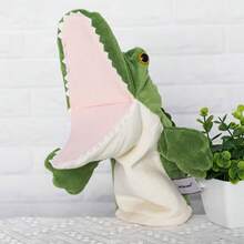 学龄前儿童老虎、狮子、猴子、大象、鳄鱼、小丑鱼、青蛙、狼、乌龟动物手偶，嘴巴可动，镇静玩具