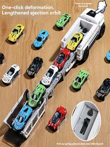 Children's Transforming Track Off-Road Vehicle, Inertia-Driven, Foldable And Portable For Easy Storage, Features A Launching Track, Promotes Parent-Child Interaction, Offers Multiple Ways To Play, Is Drop-Resistant And Durable, And Is An Educational Toy Car Suitable As A Gift For Boys And Girls Aged 3-12.