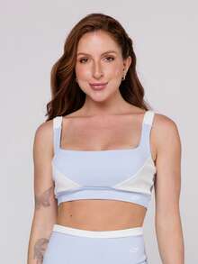 LOT FITNESS Women's Gym Set Baby Blue Top With White Cutout Elevate Fitness Leggings - 淺藍色 - 查看 5