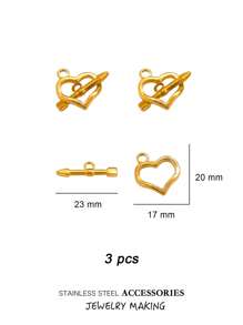 3 Stücke/Set Edelstahl Toggle OT Verschlüsse, Haken Schnallen Verbinder, Silber und Gold für Armband, Halsketten Herstellung, Herz, rund und andere Formen, 18 Karat Gold Schmuck, Accessoires, Halsketten Verlängerung, Schmuckherstellung, Armband Werkzeug, Kleinigkeiten, Anhänger für Schmuckherstellung, Bastelzubehör, Halsketten Verlängerung, Armband Verlängerung, Anhänger für Schmuckherstellung, Schmuck Zubehör & Komponenten, Schmuckherstellung Verschlüsse & Haken