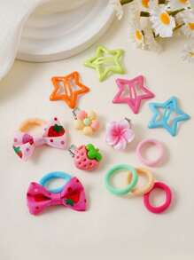 528pcs/517pcs/70pcs/501pcs/345pcs/100pcs Assorted Hair Accessories Set For Girls, Including Sweet Simple Elastic Hair Ties, Fashion Versatile Small Flower Hair Claws, Cartoon Butterfly Hair Clips, Suitable For Gifts And Daily Wear (Random Color - OPP Bag)