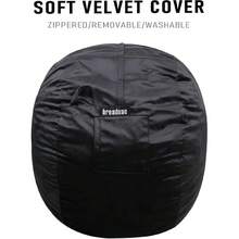Bean Bag Chairs, Foam Stuffing Bean Bag Chair Adults/Teens/Kids, Velvet Lazy Sofa Furniture With Removable High-Rebound Foam Living Room Bedroom College Dorm-Cll - Black (Removable Cover) - View 4