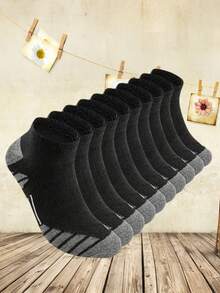 3pcs Moisture-Wicking, Breathable, Odor-Resistant Ribbed Ankle Socks - Multicolor - View 8