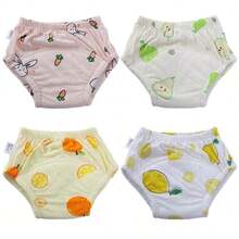 5pcs/Set Newborn Training Pants, Assorted Floral Patterns, Washable Lightweight Summer Potty Training Underwear, Reusable Cloth Diapers, Soft & Breathable, Suitable For Baby Boys And Girls, Essential Baby Item