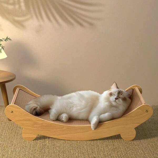 1pc Sisal Cat Scratching Board & Bed Combo, Large Size Anti-Shedding Cat Lounge Pad Furniture Scratch Mat Toy