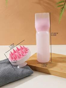 2 piezas, 1 pieza Botella de limpieza en seco con dientes Botella de champú Botella de tinte para el cabello Botella de presión para salón de belleza Botella con escala Botella para permanente Suministros para peluquería, y 1 pieza Peine de champú Masajeador del cuero cabelludo, Masajeador del cuero cabelludo 2 en 1 para cabello seco/húmedo Cepillo de champú Cepillo para el cuidado del cuero cabelludo, Adecuado para hombres y mujeres