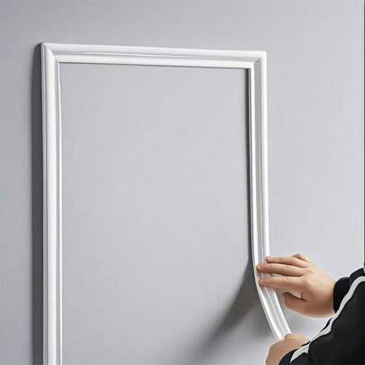 1 Roll, 1m/4m/6m Elegant PVC Self-Adhesive Decorative Trim - Flexible & Bendable, For Walls, Floors, Cabinets - Easy Installation, European Home & Floor Decor, Wall Decor, Home Accents | Glossy Finish | PVC Material