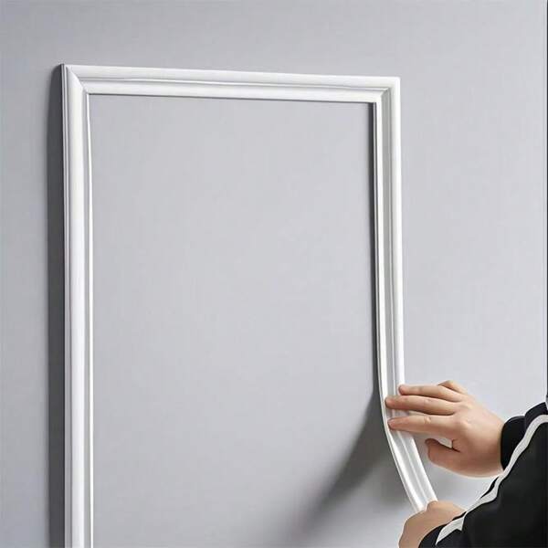 1 Roll, 1m/4m/6m Elegant PVC Self-Adhesive Decorative Trim - Flexible & Bendable, For Walls, Floors, Cabinets - Easy Installation, European Home & Floor Decor, Wall Decor, Home Accents | Glossy Finish | PVC Material