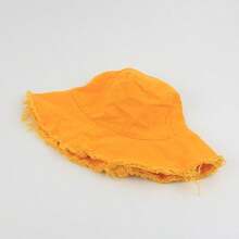 1pc Women Solid Color Artsy Fringed Bucket Hat, Versatile - Multicolor - View 16