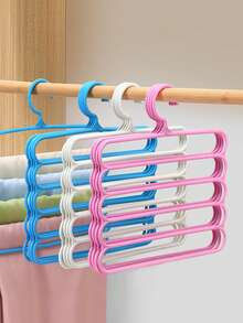 1/5 件，5 层多功能塑料裤架，衣服围巾收纳架，防滑节省空间的衣柜整理器，简单坚固耐用的裤架衣柜整理和存储，适用于毛巾、裤子、领带、围巾、卧室收纳、家庭收纳和整理用品小工具、洗衣用品、卧室配件 - 白色 - 查看 6