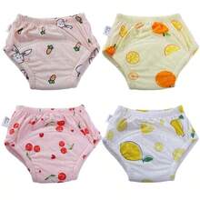 5pcs/Set Newborn Training Pants, Assorted Floral Patterns, Washable Lightweight Summer Potty Training Underwear, Reusable Cloth Diapers, Soft & Breathable, Suitable For Baby Boys And Girls, Essential Baby Item