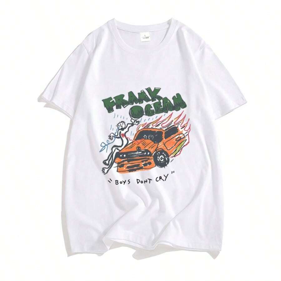 Frank O-Ocean Blond R&Amp;B Music T Shirts Cool Fashion Streetwear 100 Cotton T-Shirts Women Men Rhythm Plus Size Tops - White - View 1
