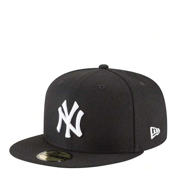 New Era Men's New York Yankees Basic 59Fifty Fitted Cap Black/White