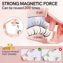 Magnetic Eyelashes With Applicator Natural Reusable Soft Magnetic Lashes Without Eyeliner, Glue-Free False Eyelashes Lightweight, Waterproof, Easy To Wear, No Makeup Remover Required(Photogeic Style) - 彩色 - 查看 5