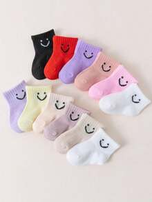 10 双笑脸儿童袜子，适合春夏季 - 彩色 - 查看 4