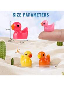 20/30/60 pièces Mini canard en résine coloré. Décorations pour terrarium de jardin féerique, aquarium, plantes en pot DIY, slime et artisanat. Charmes pour fête et cadeau (aléatoire)